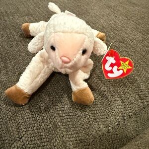 Ty Cream and Brown Lamb Plush Toy